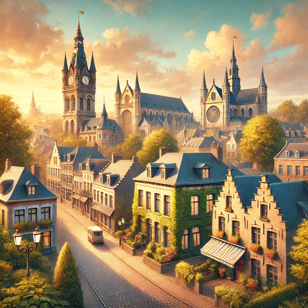 Vue panoramique de Mons, ville historique en Belgique