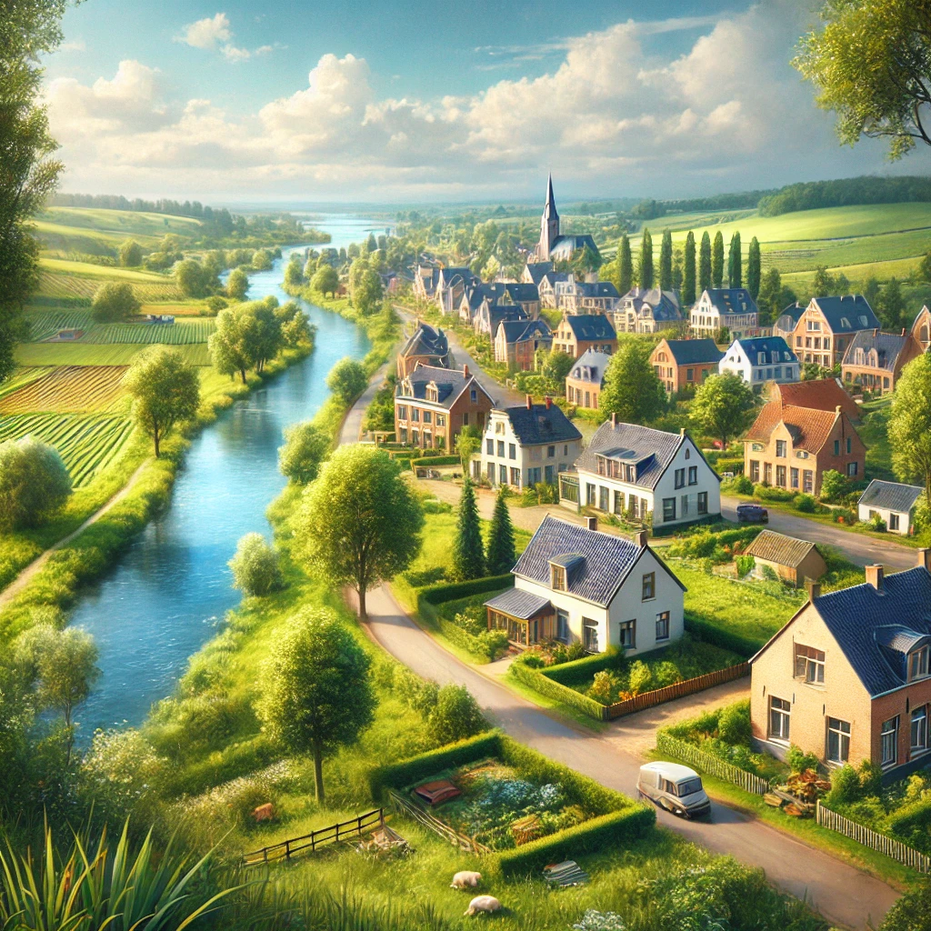 Vue panoramique d'Anhée, une belle commune idéale pour réaliser un état des lieux Anhée immobilier fiable et rigoureux.