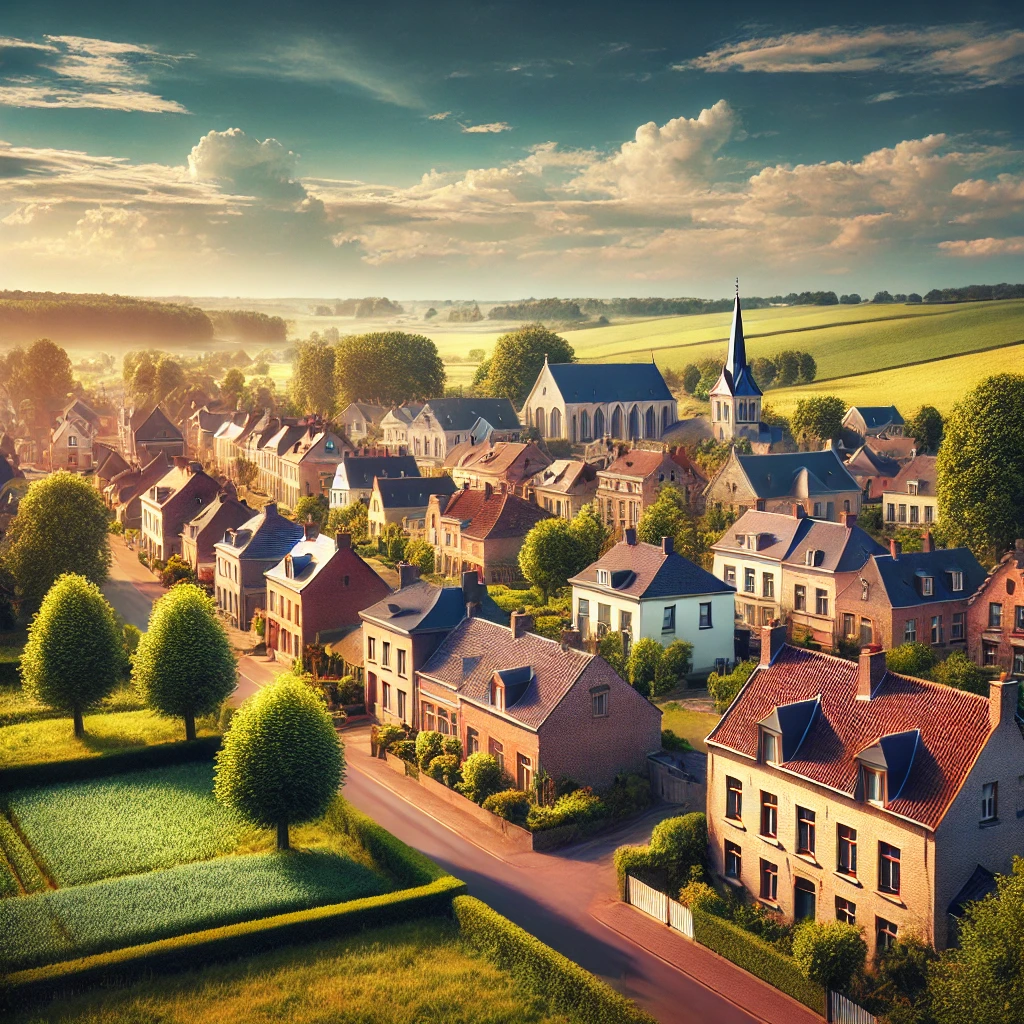 Vue panoramique de Chièvres, une belle commune idéale pour réaliser un état des lieux Chièvres immobilier complet et fiable.