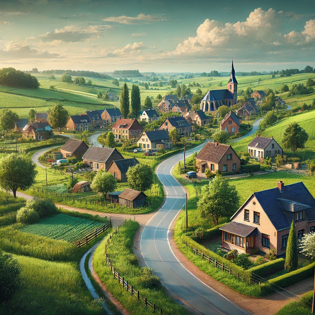 Vue panoramique de Rumes, une belle commune idéale pour réaliser un état des lieux Rumes immobilier fiable et rigoureux.