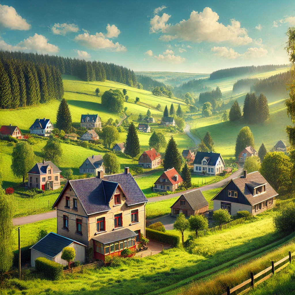 Vue panoramique de Libin, une belle commune idéale pour réaliser un état des lieux Libin immobilier fiable et rigoureux.