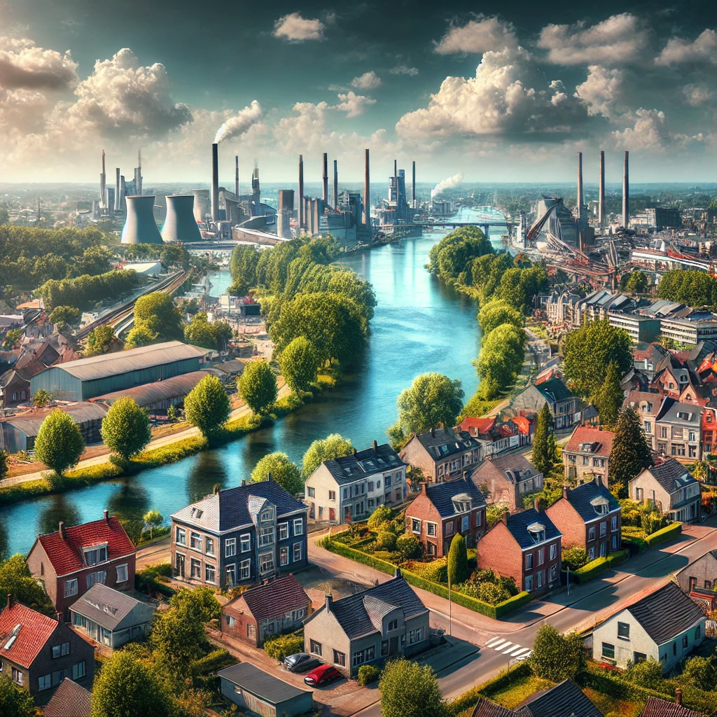 Vue panoramique d'Oupeye, une belle commune idéale pour réaliser un état des lieux Oupeye immobilier fiable et rigoureux.