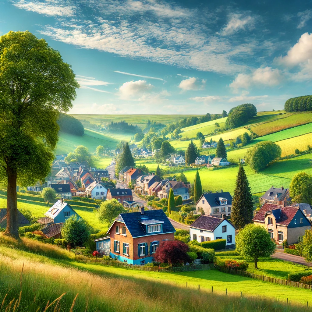 Vue panoramique de Raeren, une belle commune idéale pour réaliser un état des lieux Raeren immobilier fiable et rigoureux.
