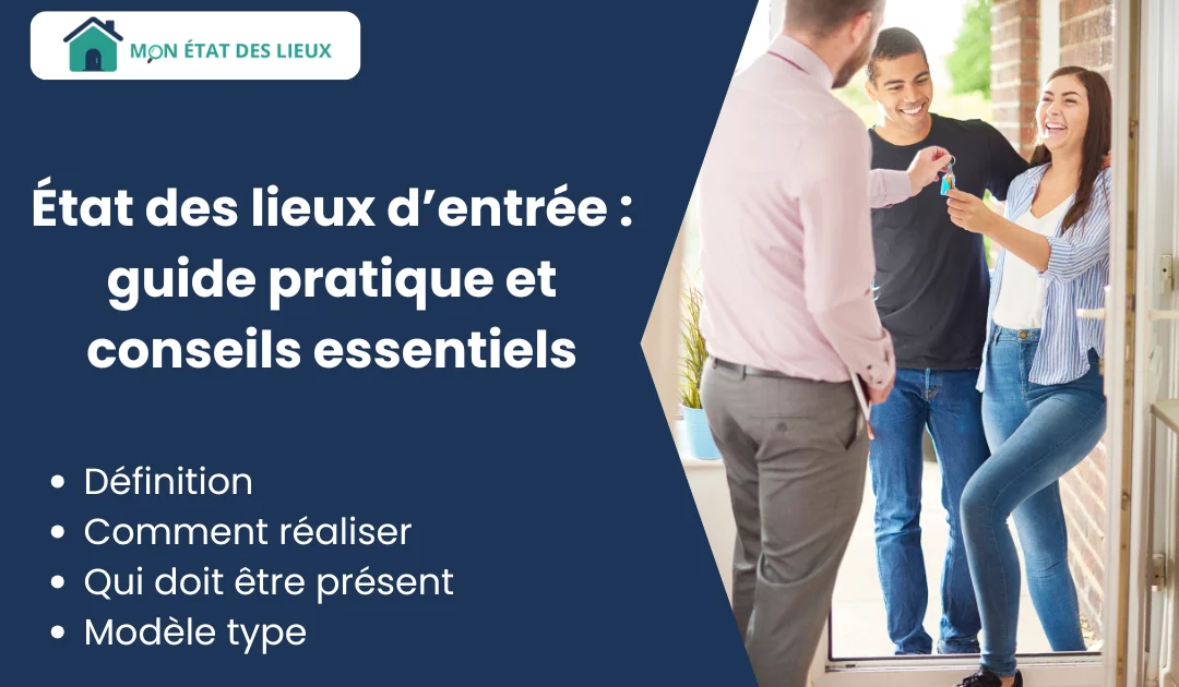 Expert immobilier remettant les clés à un couple lors d’un état des lieux d’entrée dans un logement, illustration d’un guide pratique proposé par Mon État des Lieux.