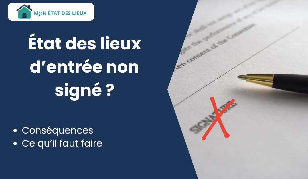 État des lieux d’entrée non signé – croix rouge sur la ligne de signature d’un contrat
