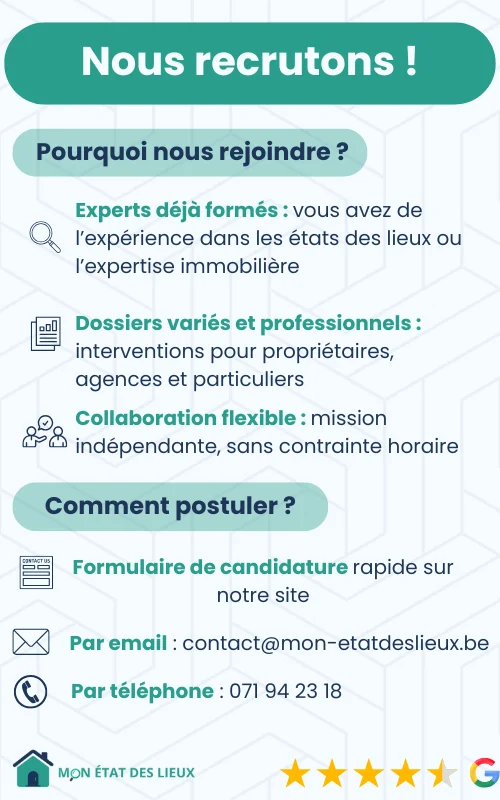 Nous recrutons des experts immobiliers déjà formés pour réaliser des états des lieux professionnels – Mon état des lieux