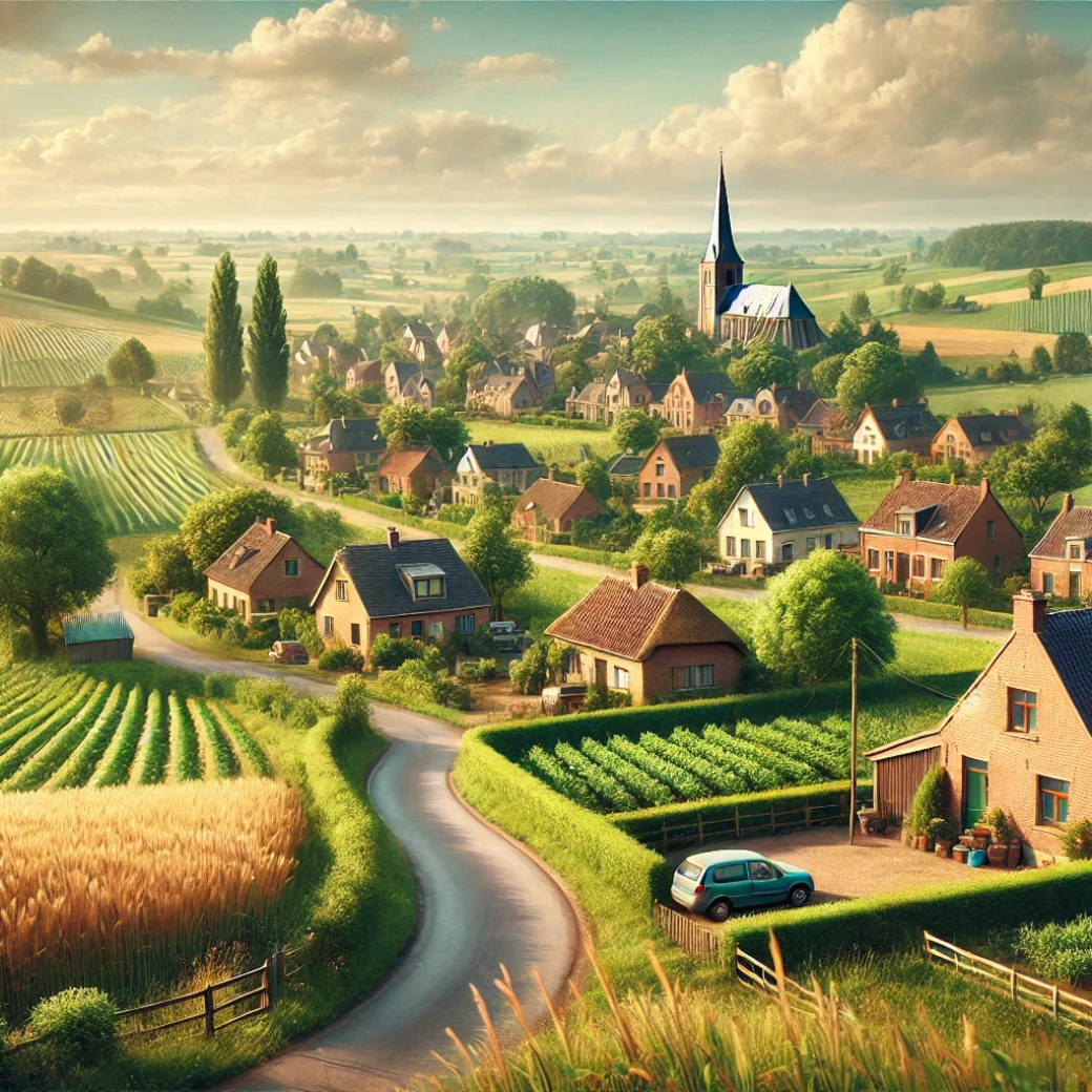 Vue panoramique de Berloz, une belle commune idéale pour réaliser un état des lieux Berloz immobilier fiable et rigoureux.
