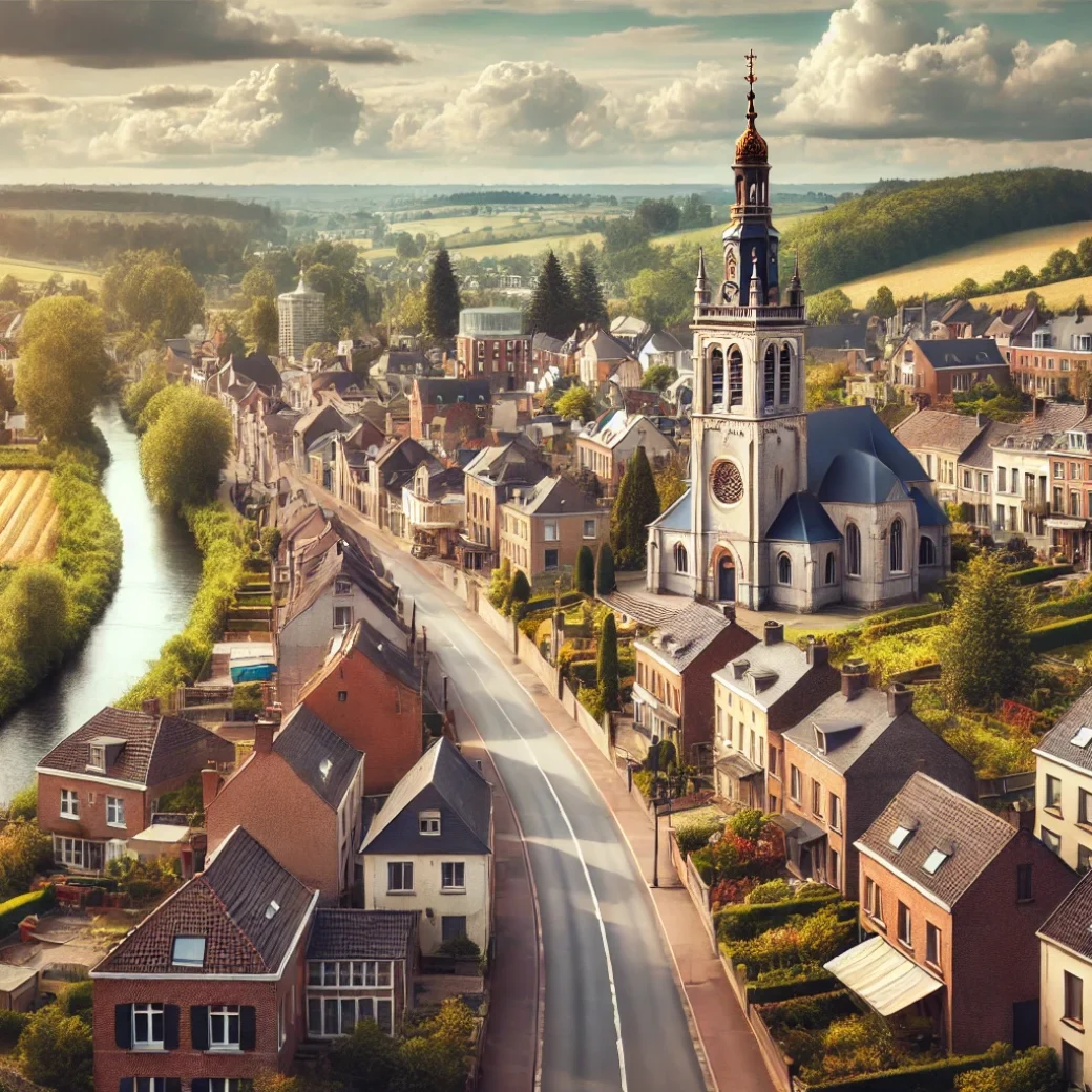 Vue pittoresque de Courcelles, idéale pour un état des lieux Courcelles effectué par un expert local.