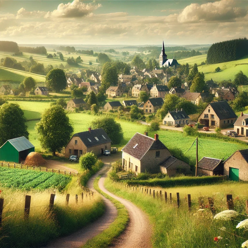 Vue panoramique d'Ellezelles, une belle commune idéale pour réaliser un état des lieux Ellezelles immobilier.