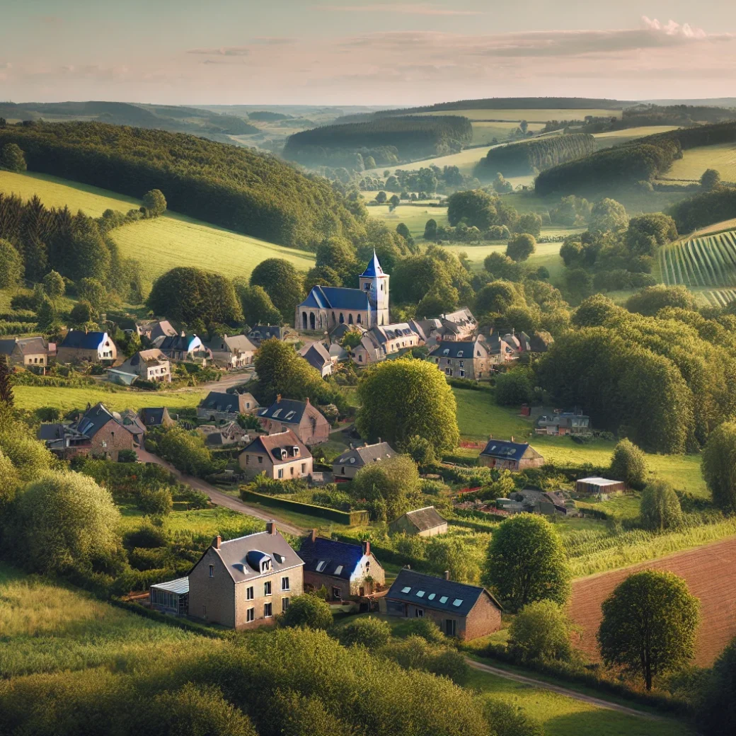 Vue panoramique d'Érezée, une belle commune idéale pour réaliser un état des lieux Érezée immobilier fiable et rigoureux.