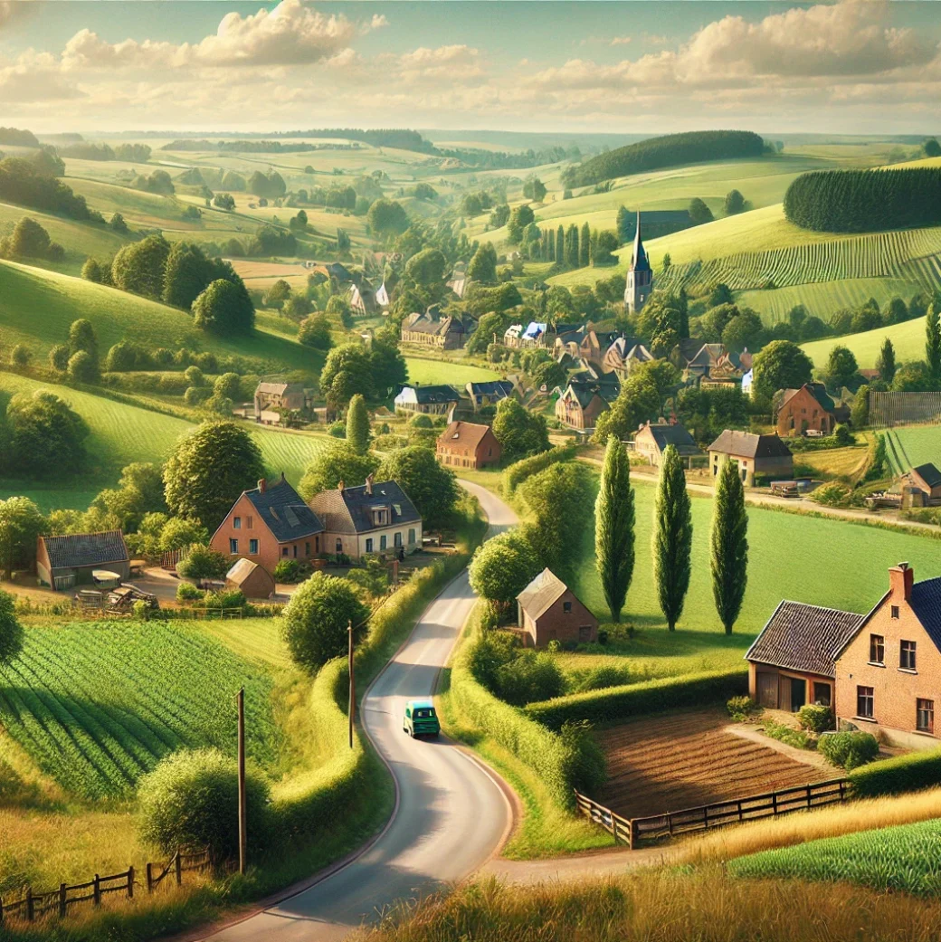 Vue panoramique de Flobecq, une belle commune idéale pour réaliser un état des lieux Flobecq immobilier rigoureux.