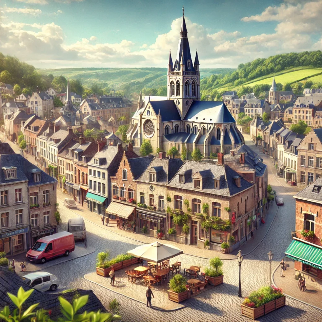 État des lieux Fosses-la-Ville : Vue panoramique de la ville, illustrant les services d'expertise immobilière locaux.