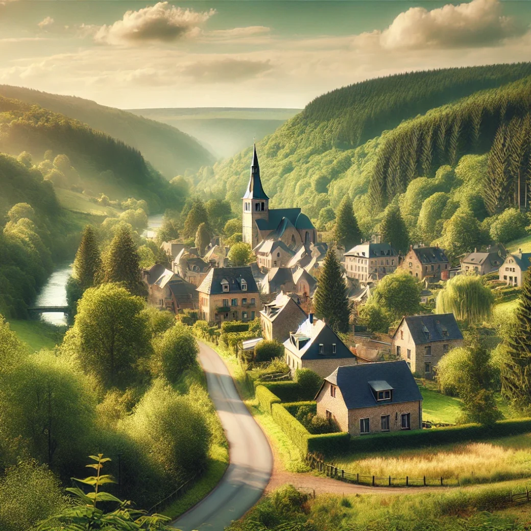 Vue panoramique de Gedinne, une belle commune idéale pour réaliser un état des lieux Gedinne immobilier fiable et rigoureux.