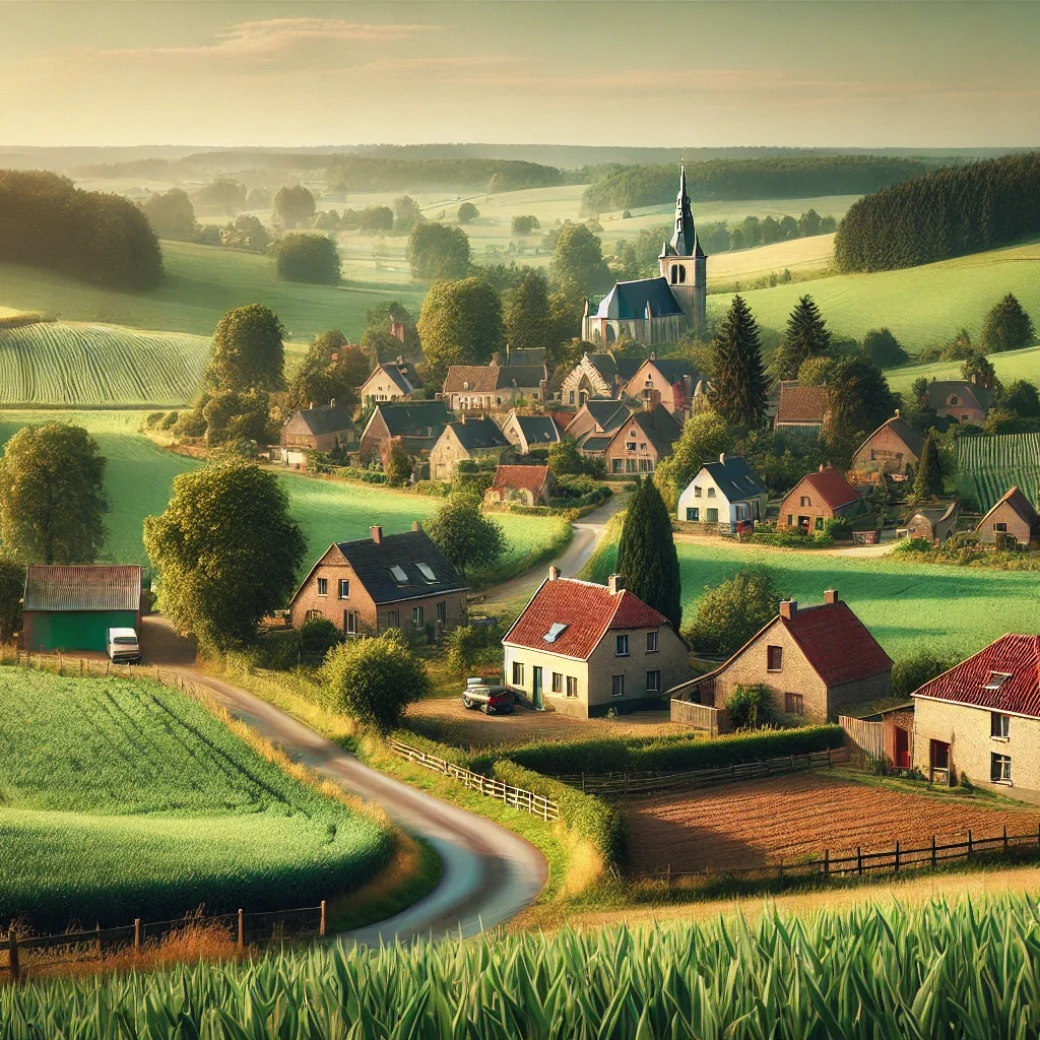 Vue panoramique de Gesves, une belle commune idéale pour réaliser un état des lieux Gesves immobilier rigoureux et fiable.
