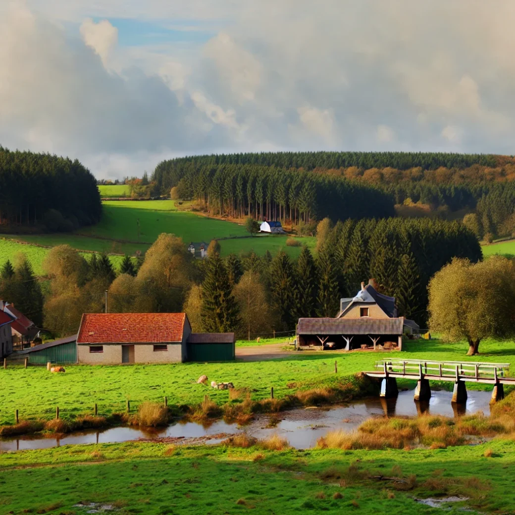 Vue panoramique de Gouvy, une belle commune idéale pour réaliser un état des lieux immobilier Gouvy fiable et rigoureux.