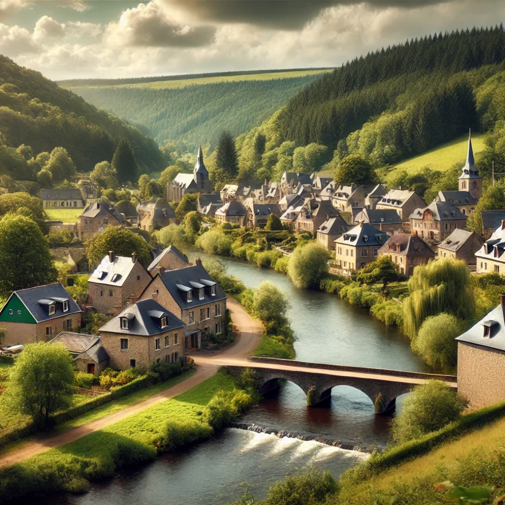 Vue panoramique de Martelange, une belle commune idéale pour réaliser un état des lieux Martelange immobilier fiable et rigoureux.