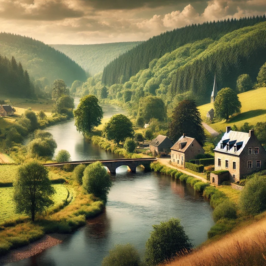 Vue panoramique de Rendeux, une belle commune idéale pour réaliser un état des lieux immobilier Rendeux fiable et rigoureux.
