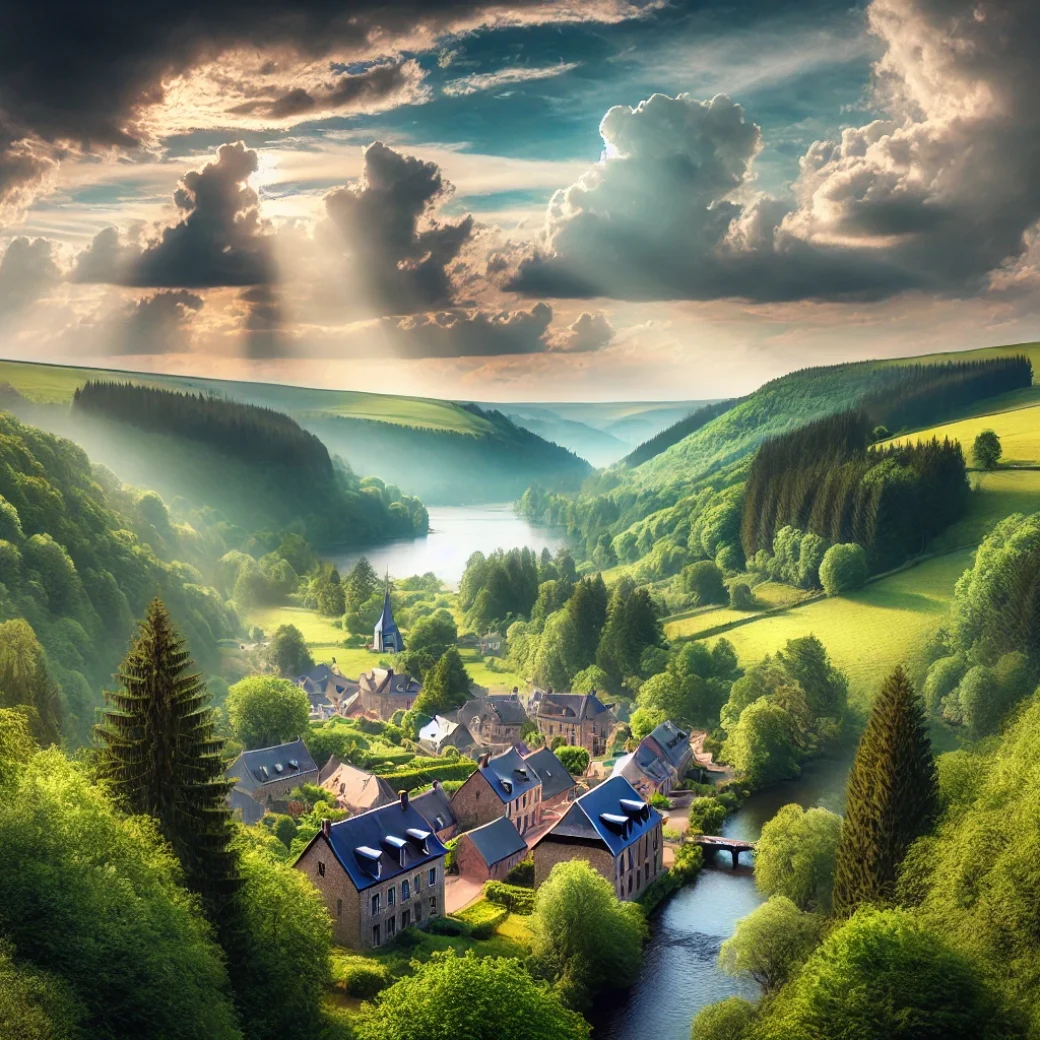 Vue panoramique de Stoumont, une belle commune idéale pour réaliser un état des lieux Stoumont immobilier fiable et rigoureux.