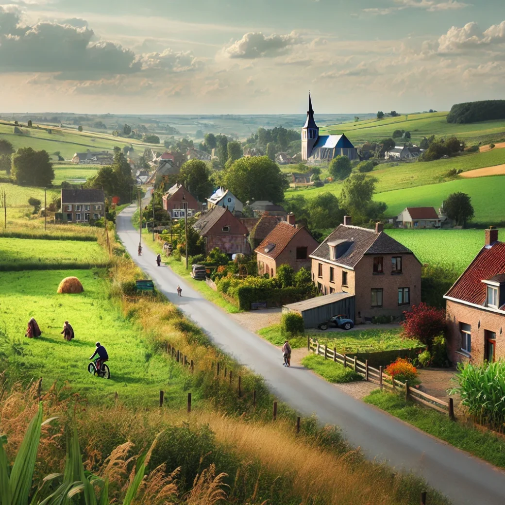 Vue panoramique de Wihéries, une belle commune idéale pour réaliser un état des lieux Wihéries immobilier fiable et rigoureux.