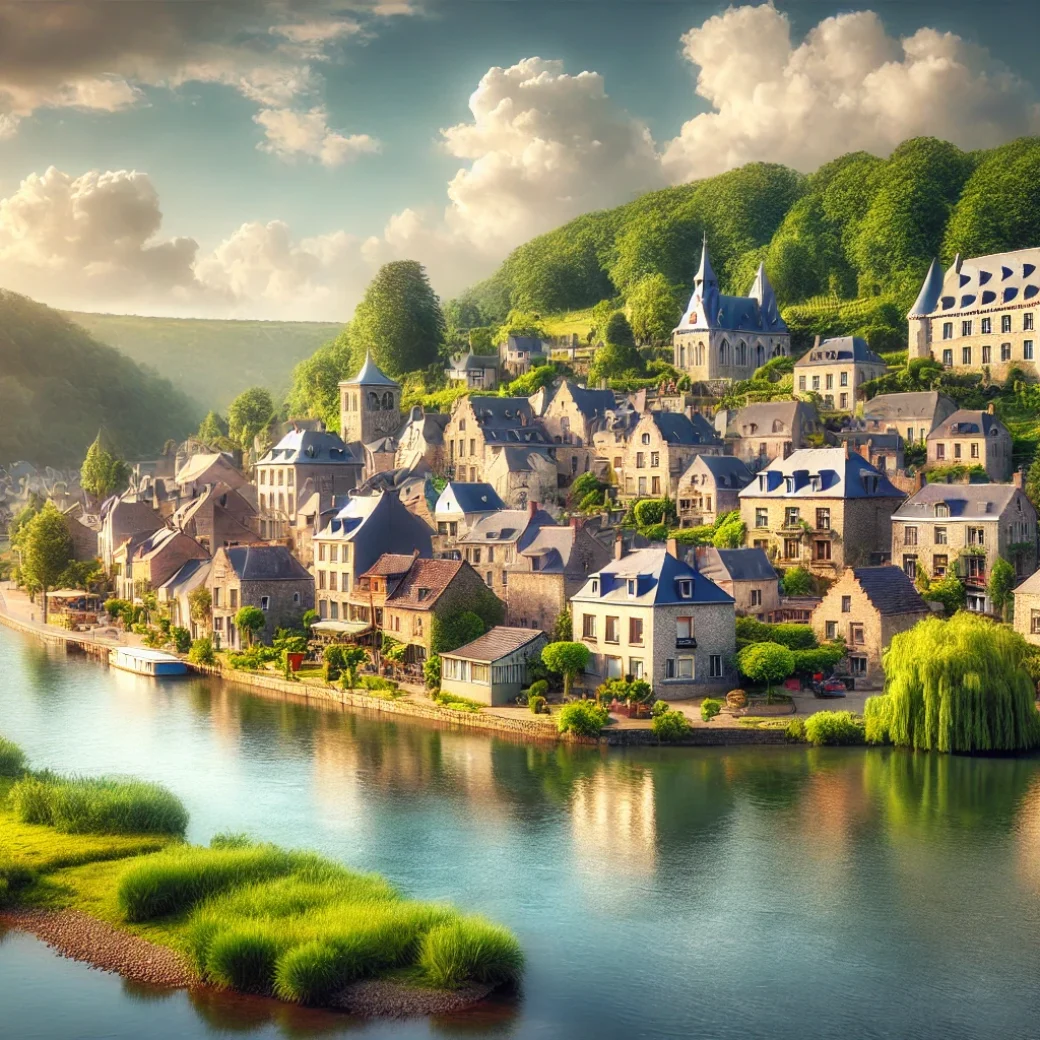 Vue panoramique de Yvoir, une belle commune idéale pour réaliser un état des lieux Yvoir immobilier fiable et rigoureux.