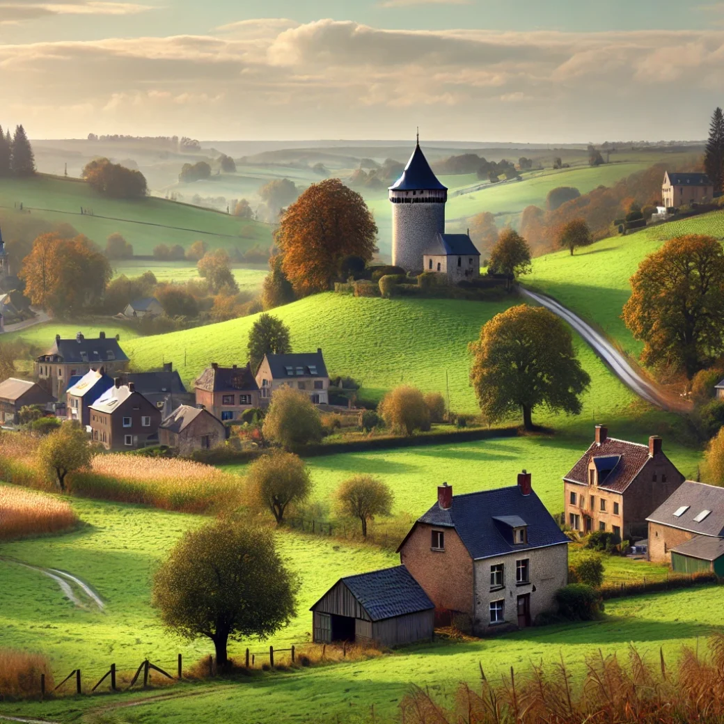 Vue panoramique de Walhain, une belle commune idéale pour réaliser un état des lieux Walhain immobilier fiable et rigoureux.